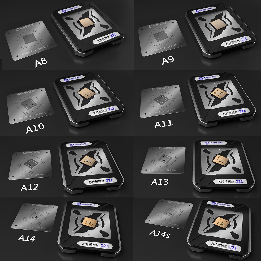Bộ khuôn vỉ nam châm tạo chân CPU từ A8 đến A16 Mijing Z21 Max