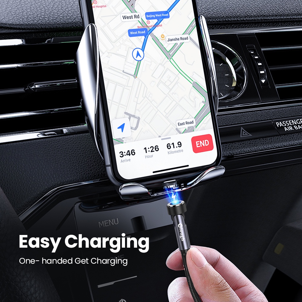 Cáp sạc đầu xoay bảy chân ELOUGH 540 kết nối nhanh đầu sạc từ tính dành cho ĐT di động Micro USB Type C