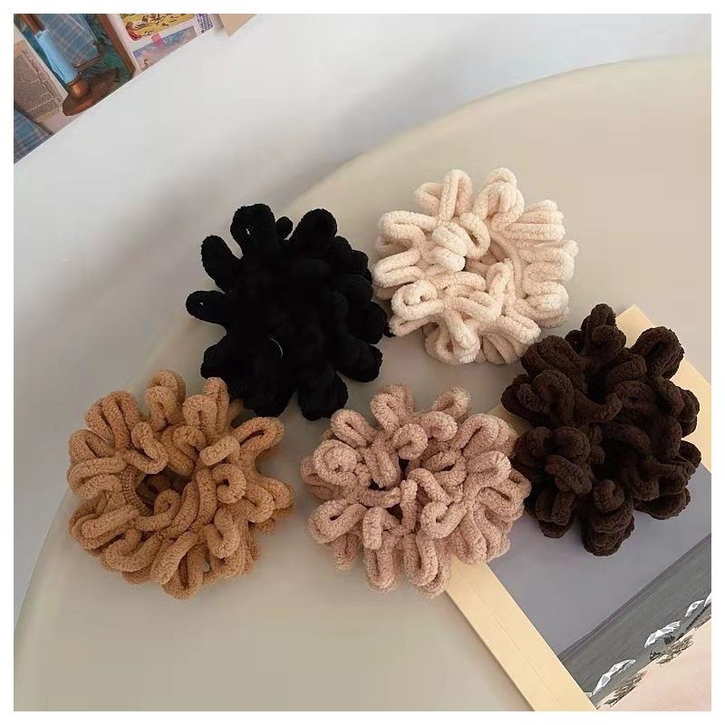 Dây buộc tóc vải lông thiết kế đơn giản thời trang cho nữ