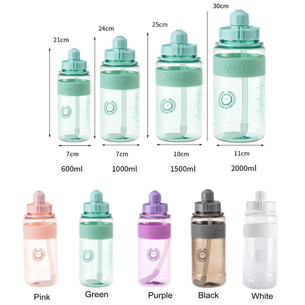 Bình nước có ống hút bằng nhựa không chứa BPA dung tích 600-2000ml