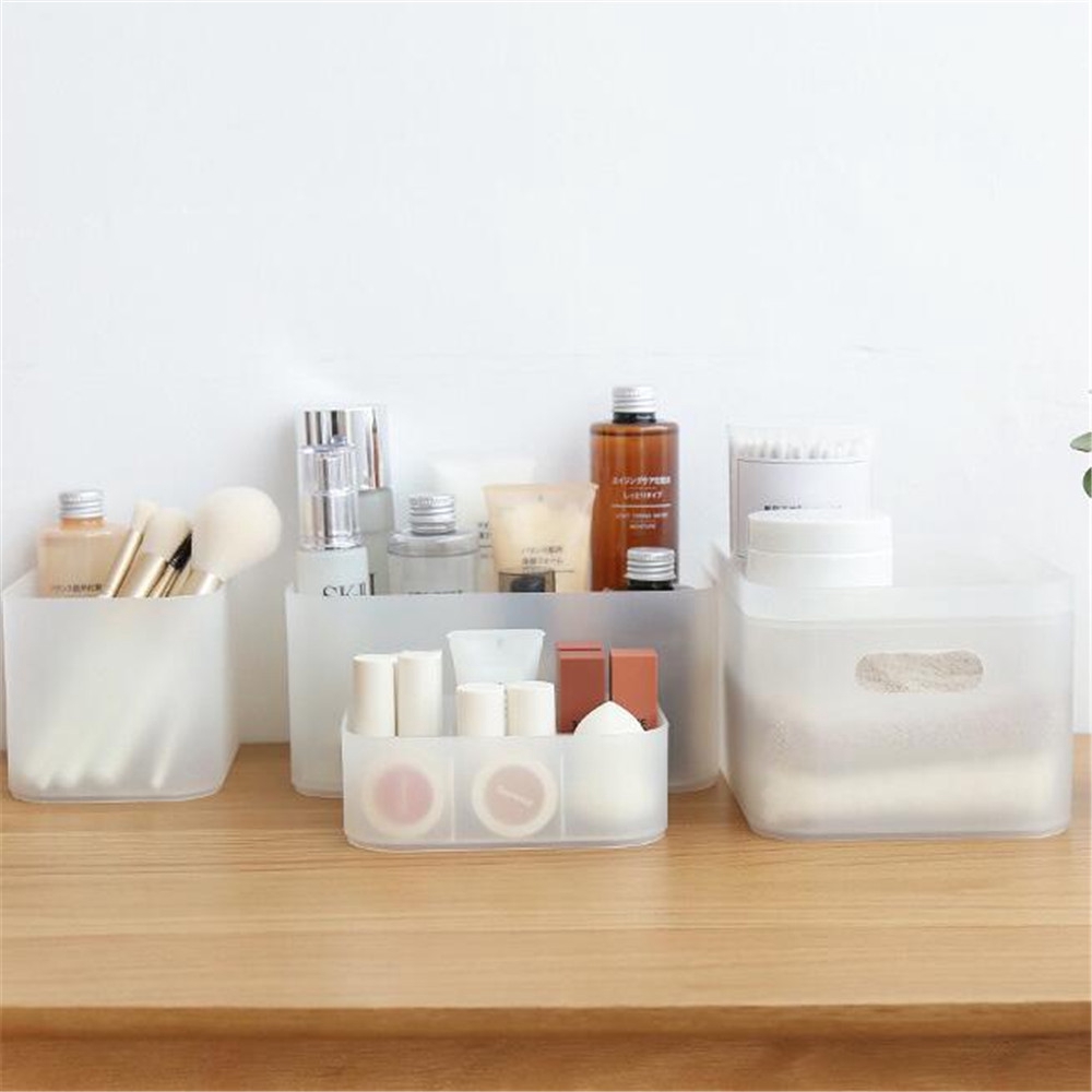 Plastic Matte Transparent Cover Cosmetic Desktop Multifunctional Storage Box