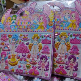 Sticker dán nổi hình búp bê thay đồ