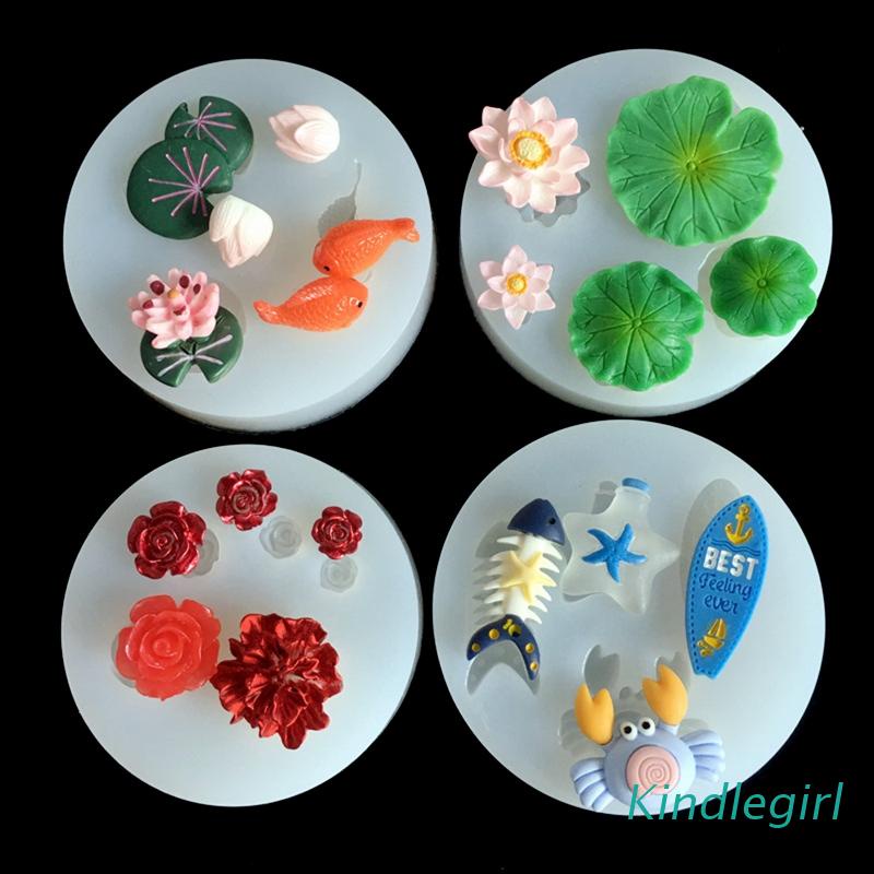 Khuôn Silicone Hình Cánh Hoa Sen Và Cánh Hoa Làm Đồ Epoxy Trong Suốt
