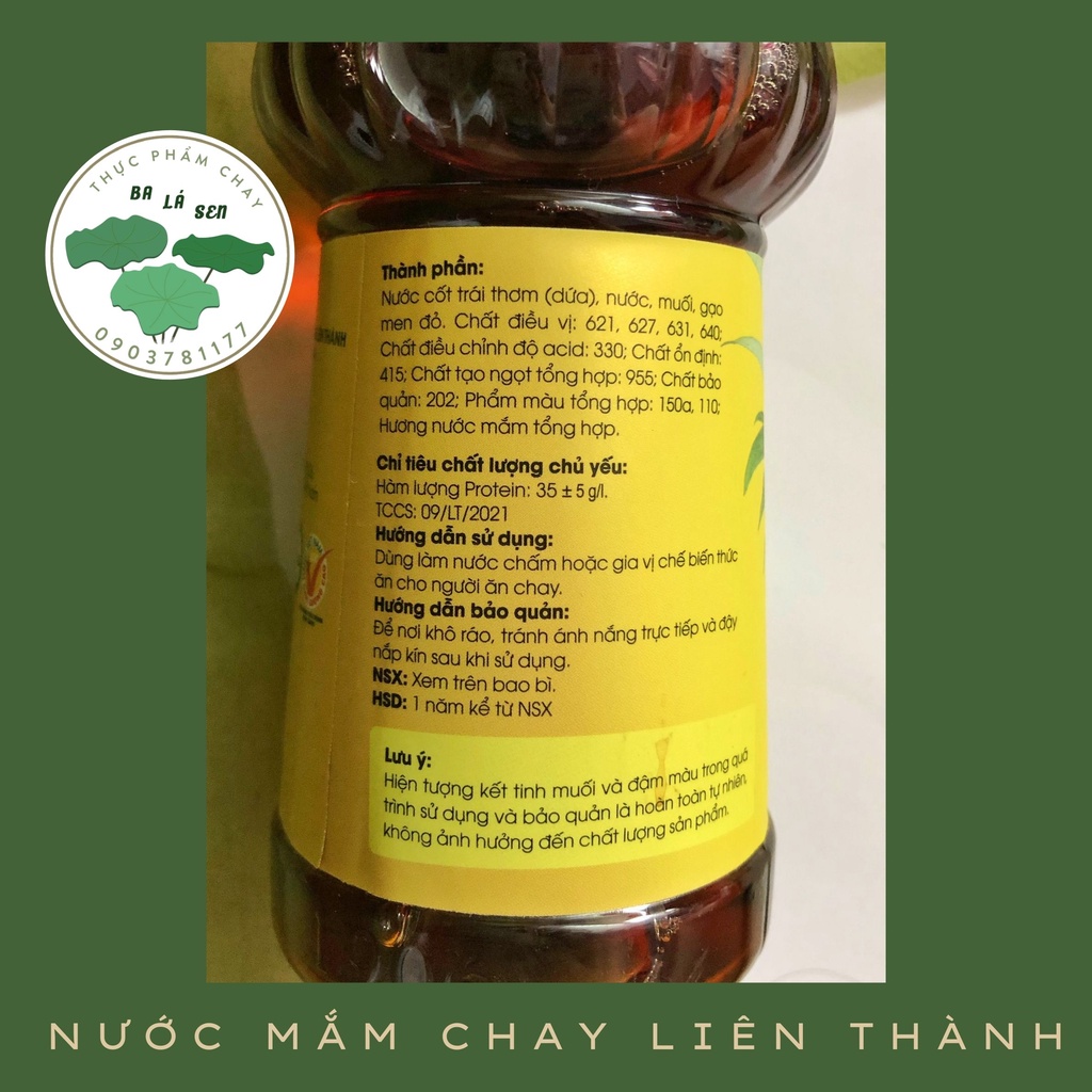 Nước mắm chay Liên Thành chai nhỏ 300ml