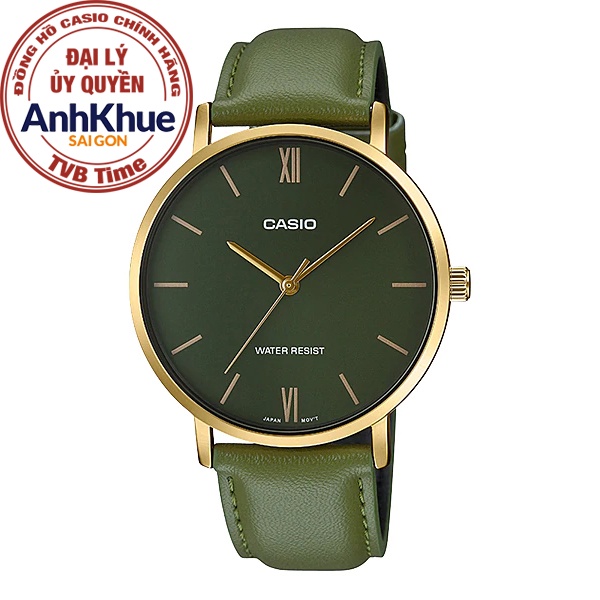 Đồng hồ nam dây da Casio chính hãng Anh Khuê MTP-VT01GL-3BUDF (40mm)