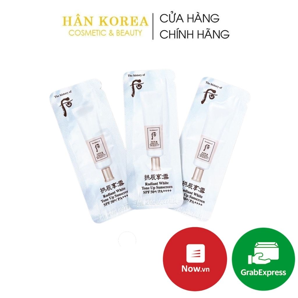 Tinh chất chống nắng WHOO trắng, nâng tone, dưỡng trắng SPF50+ PA++++ 1ml HÂN KOREA