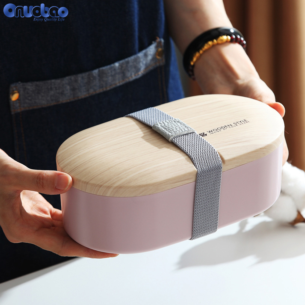 Hộp cơm kín ONUOBAO hình bầu dục bằng nhựa PP 800ml