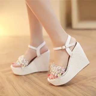 [ Hàng order 5 ngày] sandal đế xuồng đính đá cao cấp