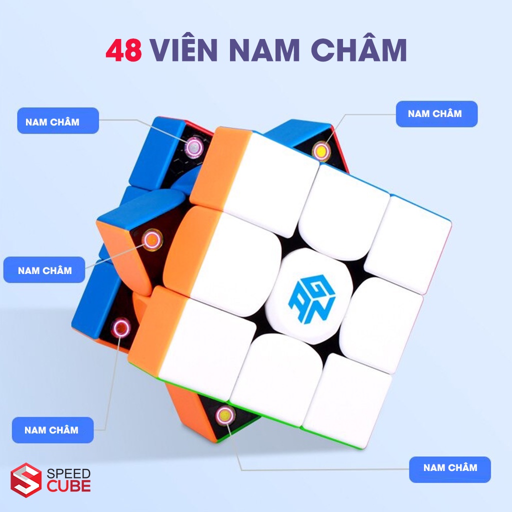 Rubik 3x3 GAN 354M V2 Stickerless, Rubic chính hãng Gan - Shop Speed Cube