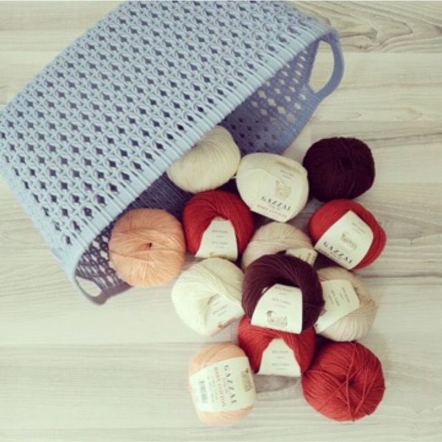Len cotton đan móc thú bông, đồ cho bé Gazzal baby cotton nhiều màu sắc 50gr/cuộn (mã 3410-3425)