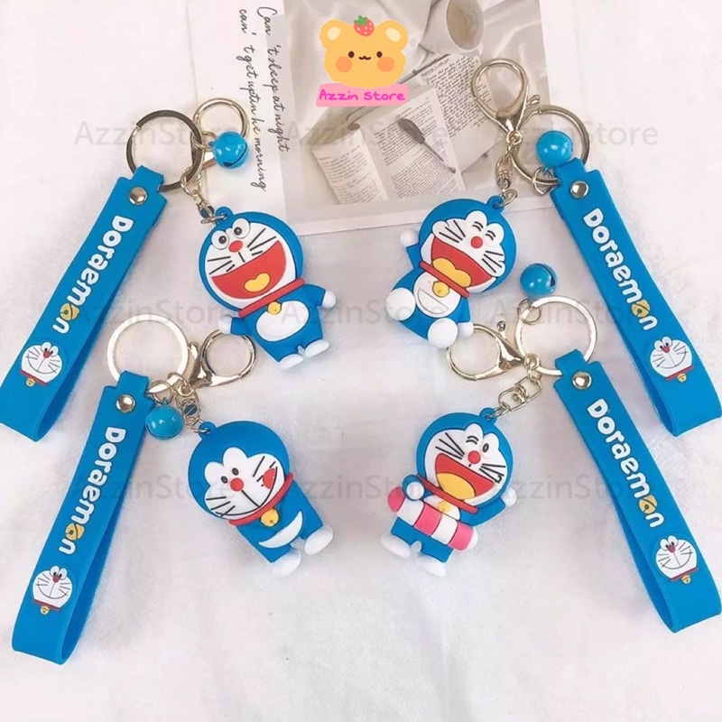 Móc Khoá Đôrêmon Kèm Dây Charm Và Chuông Hoạt Hình Dễ Thương - Azzin Store