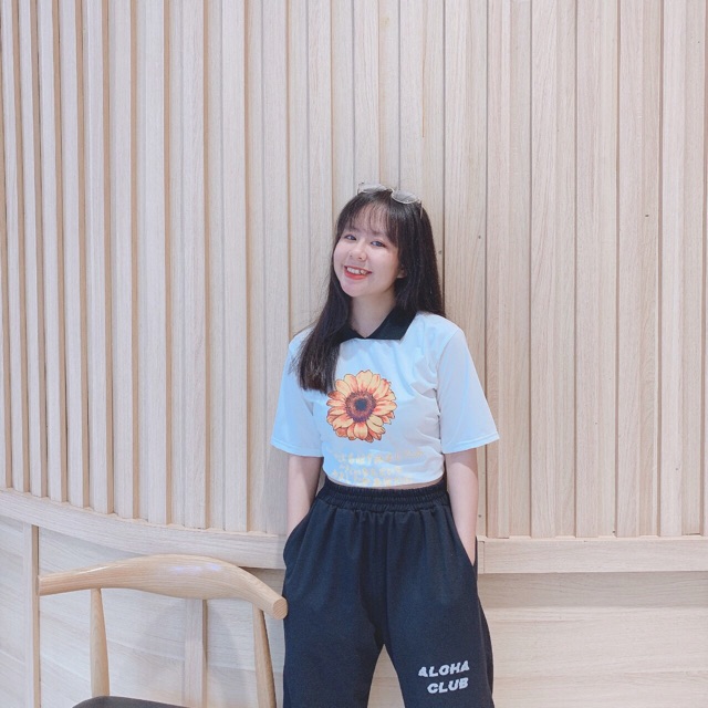 FREESHIP 50K - Áo Croptop Ullzang Hoa Cúc