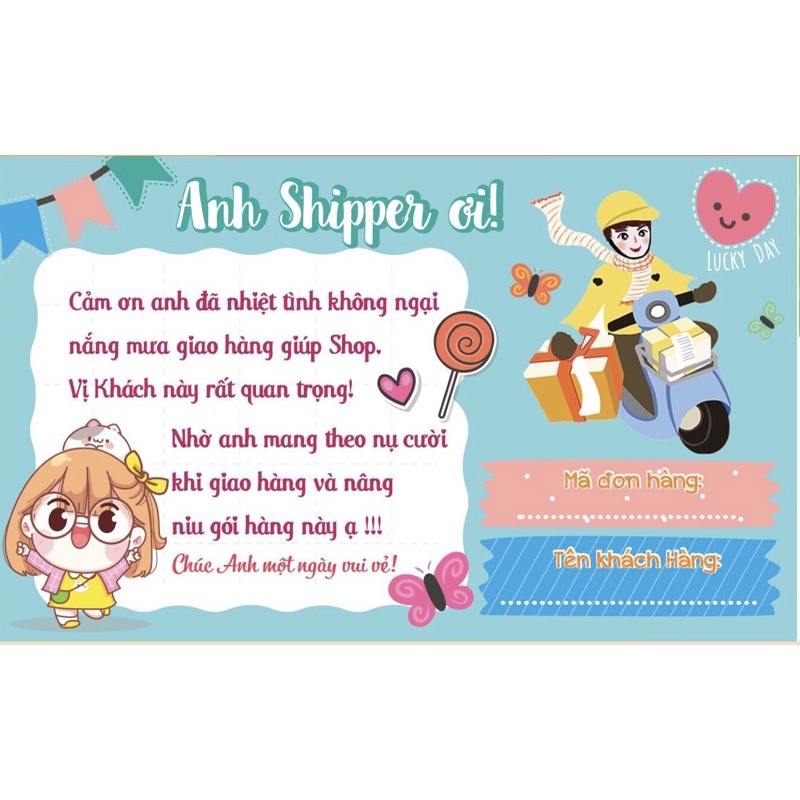 100 tem shipper chỉ việc bóc dán