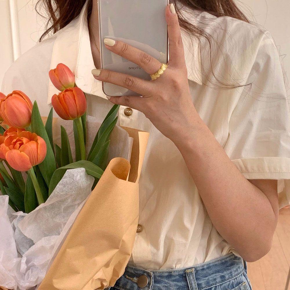 Nhẫn VANES1 Thanh Lịch Hợp Thời Trang.Dây Chuyền Co Giãn Màu Kẹo Ngọt Thời Trang