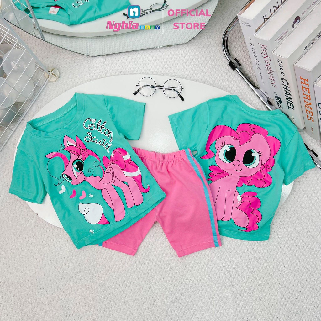 Đồ bộ bé gái quần lửng thun cotton NGHĨA BABY dành cho bé mặc nhà mùa hè