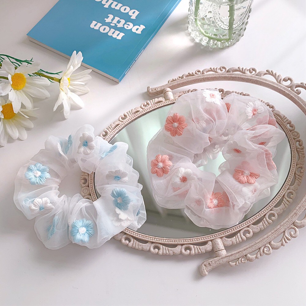 #18 [SCRUNCHIES] DÂY BUỘC TÓC ĐIỂM HOA CÚC