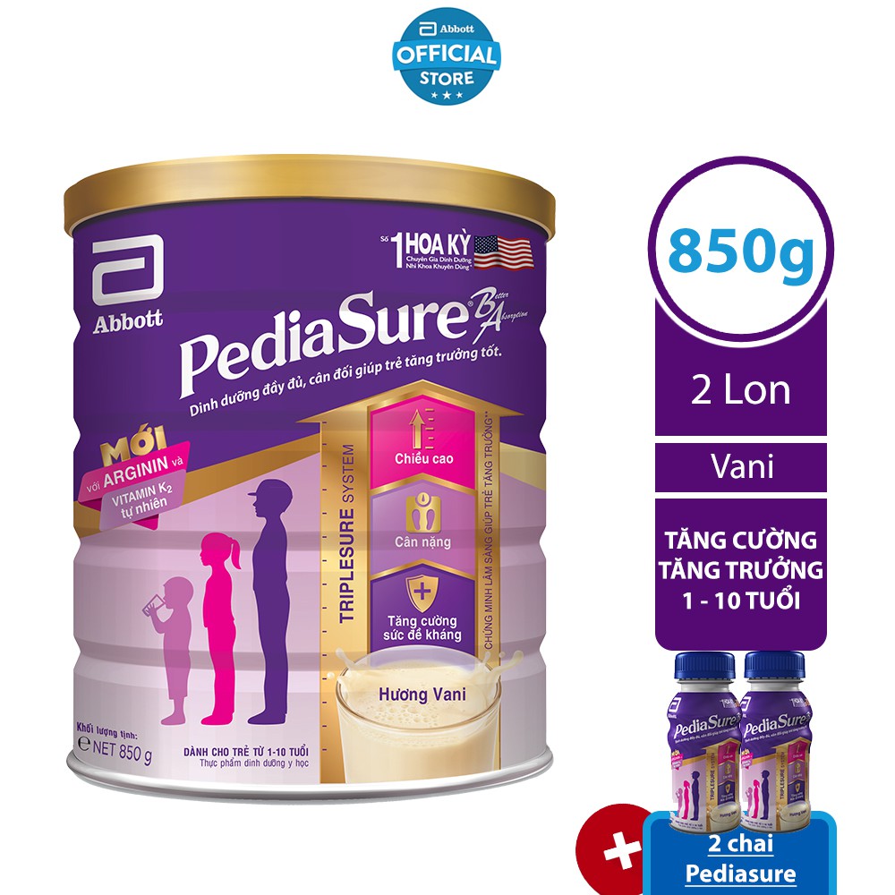 Bộ 2 Lon Sữa PediaSure 850g/lon