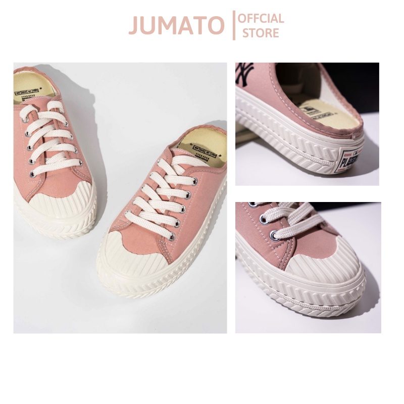 Giày sục thể thao nữ thêu chữ N.Y đế cao 3cm JUMATO