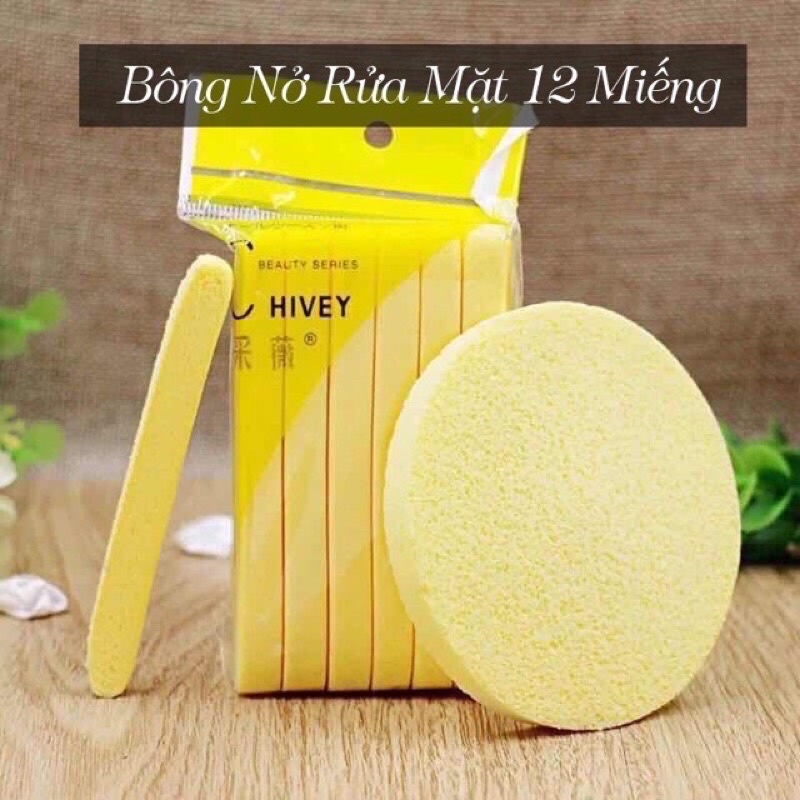 Bông nở rửa mặt Chivey nhật bản 1 gói 12 miếng