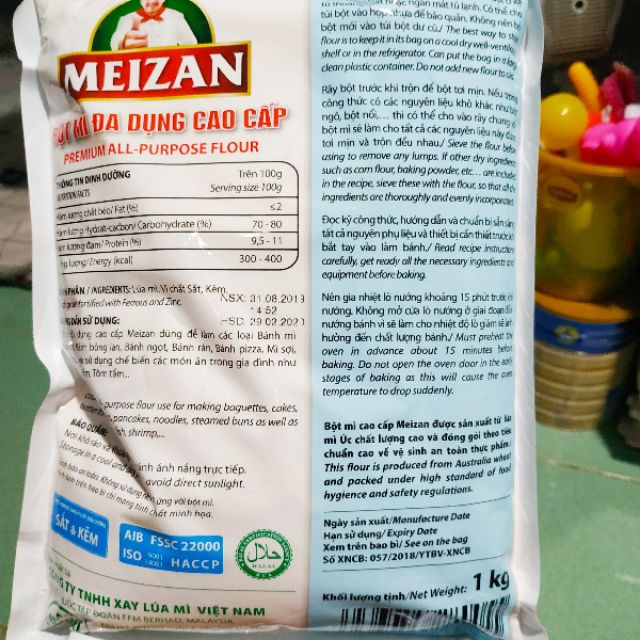 Bột mì đa dụng cao cấp MEIZAN 1 ký