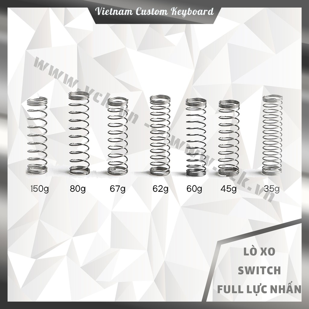 [In-Stock] 16 Loại Lò Xo Switch Full Lực Nhấn | Gold Springs | Silver Springs | Lò Xo Bàn Phím Cơ | VCK