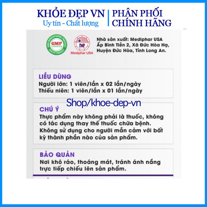 Viên uống Biotin vitamin H giúp tóc và móng khỏe ngừa rụng tóc , giúp da trẻ đẹp hộp 20 viên