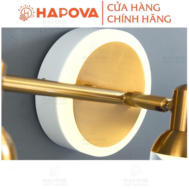 Đèn soi tranh, đèn chiếu tranh 1 quả mạ vàng HAPOVA XAKIA 7412/1