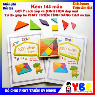 Đồ chơi cho bé phát triển sáng tạo tư duy logic với bộ xếp hình tangram bằng gỗ an toàn bổ ích phù hợp từ 2 tuổi trở lên