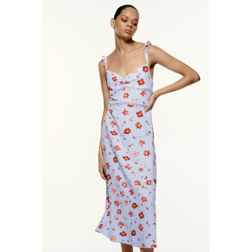 Đầm Zara 2 dây hoa tím DH34HDG42N8 Hot