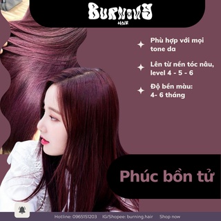 Thuốc nhuộm tóc PHÚC BỒN TỬ tặng kèm oxi trợ nhuộm, găng tay, mũ trùm tiện lợi | Burning Hair