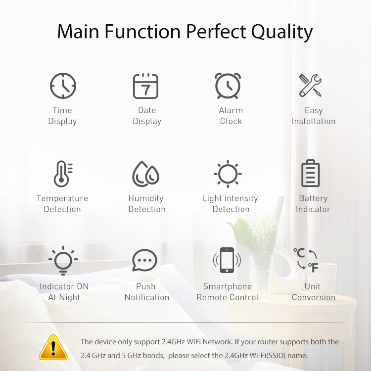 Nhiệt Kế Thông Minh Đo Nhiệt Độ Và Độ Ẩm Kết Nối Wifi Kèm Phụ Kiện Cho Alexa Google Wizard
