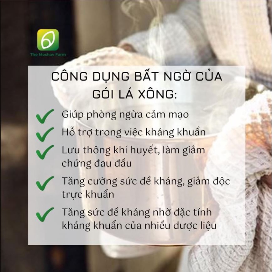 Gói xông giải cảm phục hồi cơ thể Lá xông Moshav Farm tăng sức đề kháng