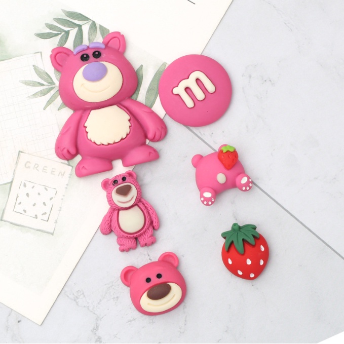 Charm gấu hồng Pink Bear  cho các bạn trang trí vỏ ốp điện thoại, dán Jibbitz, kẹp tóc, DIY