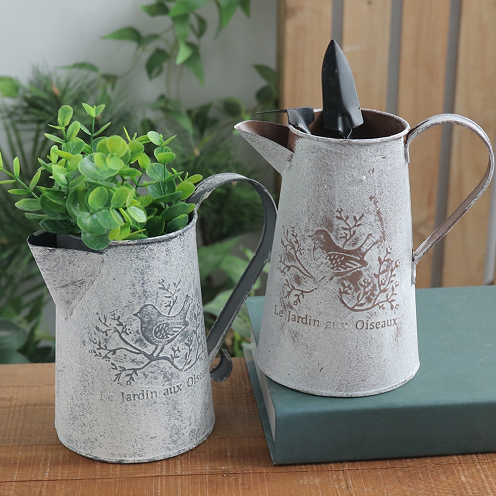 Xô đựng hoa bằng sắt phong cách vintage