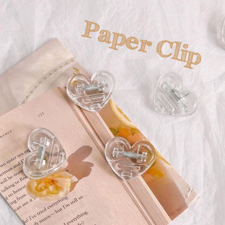 Kẹp giấy Winzige trong suốt hình trái tim đáng yêu