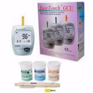 Máy đo 3in1 Easy Touch ET322 + kèm 1 lọ đường 1 lọ mỡ 1 lọ gout