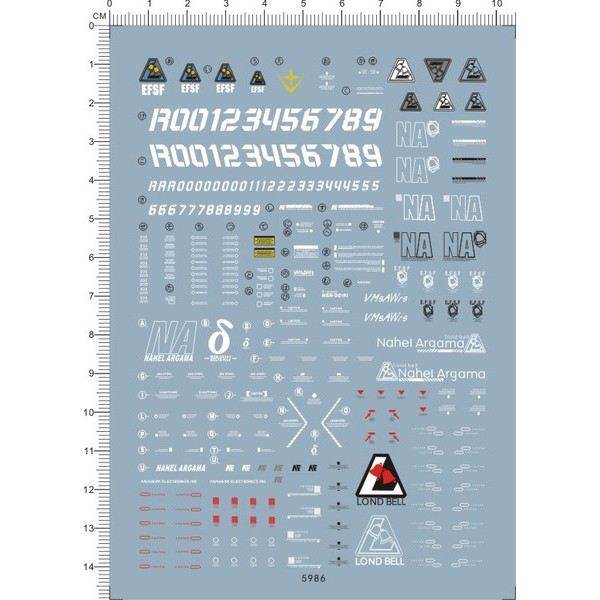 Decal nước dán mô hình MG 1/100 Detal Plus | Rezel type C | Jesta canon - Water sticker