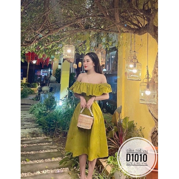 BIGSIZE NHUNG LÊ Đầm trễ vai D1010