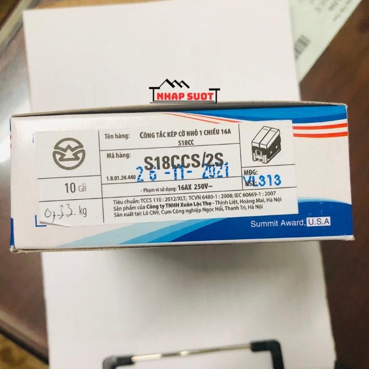 Công tắc kép cỡ nhỏ 1 chiều 16A SINO VANLOCK S18CCS/2S