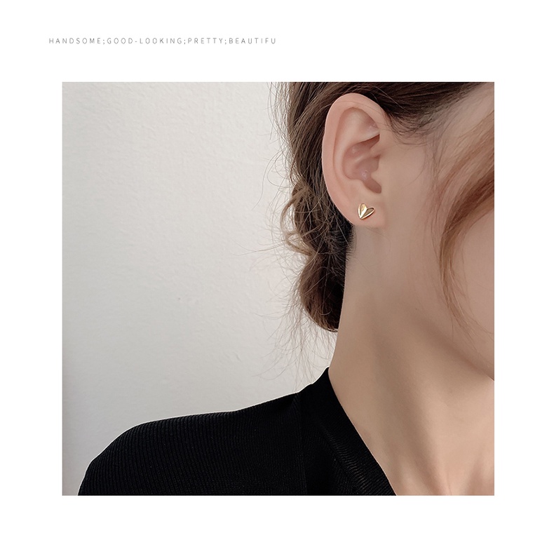 Bông tai hình trái tim đơn giản thanh lịch