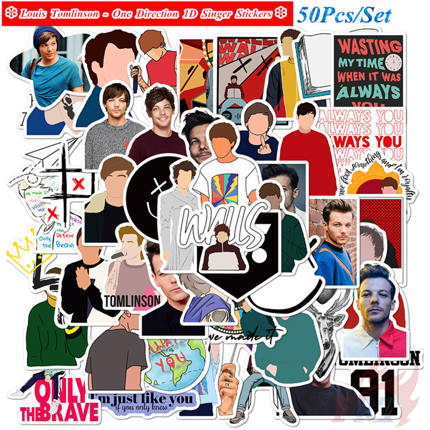 ❉ Louis Tomlinson - One Direction 1D Singer Stickers ❉ 50Pcs/Set Waterproof DIY Fashion Decals Doodle Stickers