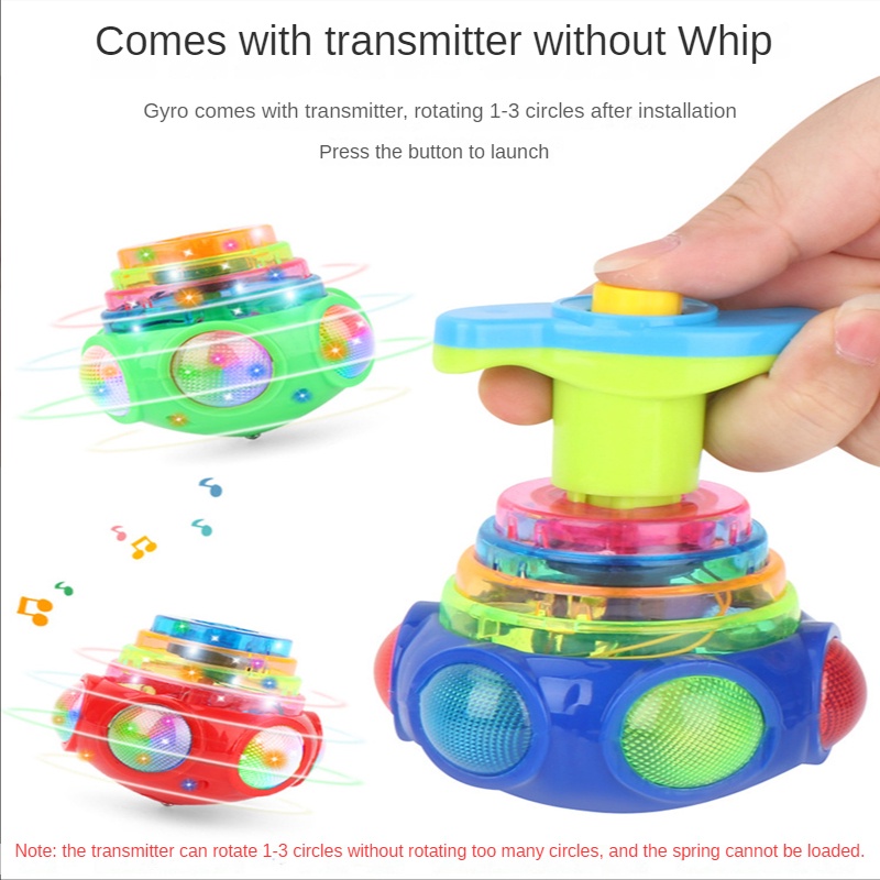 Con Quay Đồ Chơi Spinner Có Nhạc Và Đèn Chiếu Sáng Họa Tiết Hoạt Hình Cho Trẻ Em