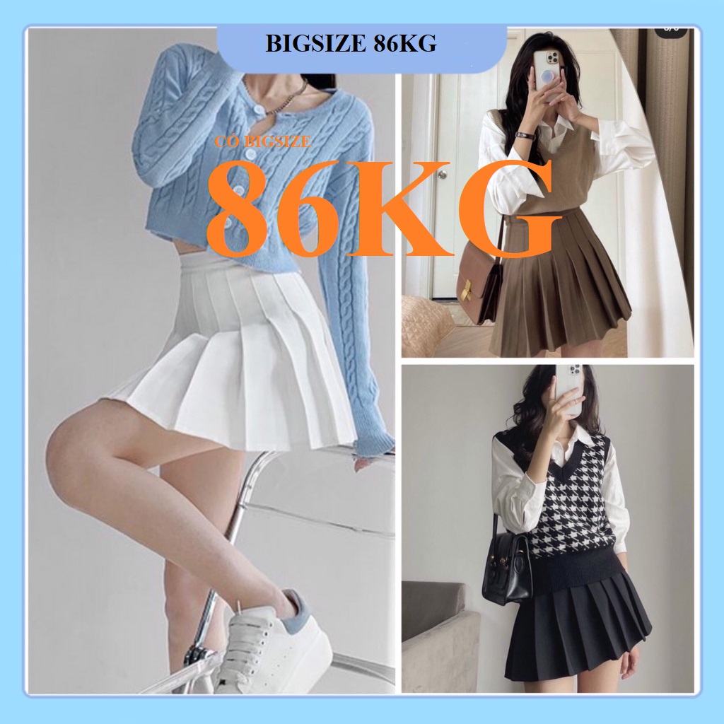 Chân Váy Xếp Ly Tennis Bigsize tới 86Kg, Vải tuyết mưa cao cấp, Đi chơi, đi tiệc, đi làm, chơi thể thao đều rất tuyệt