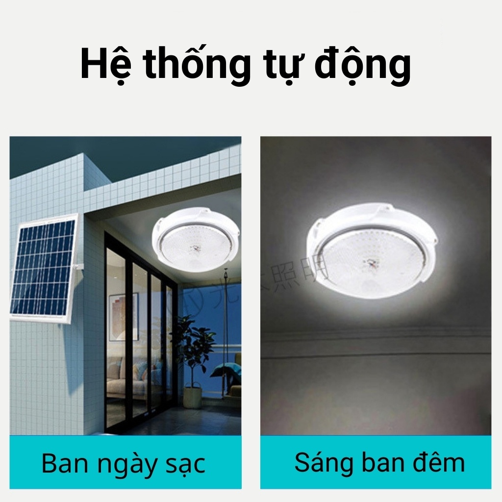 Đèn Năng Lượng Mặt Trời Ốp Trần Lốc Công suất 300w Chính Hãng Tiết Kiệm Điện tuổi thọ 10 năm Có Điều Khiển Từ Xa