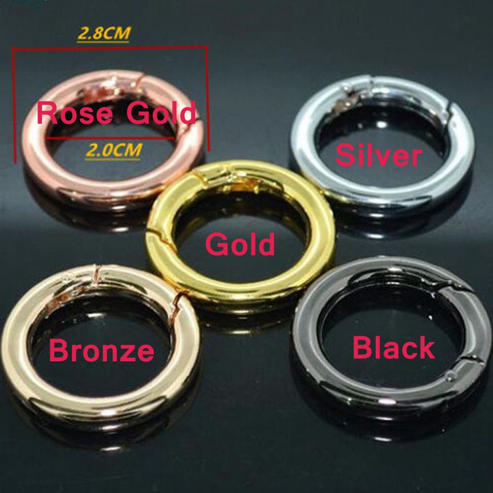 Bộ 5 Móc Tròn 28mm Gắn Ba Lô/Móc Khóa Đa Màu Sắc