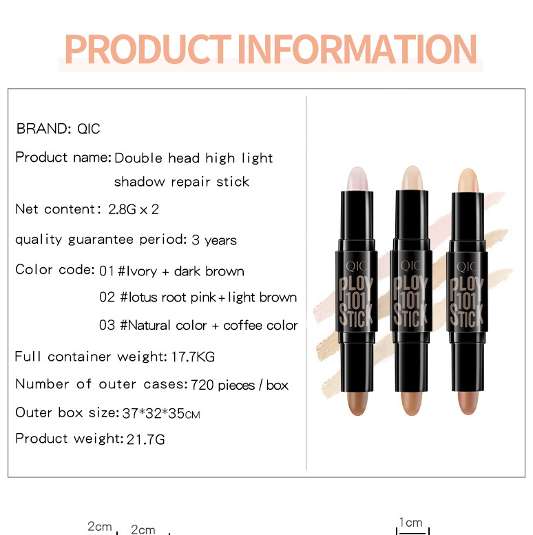 (Hàng Mới Về) Bút Che Khuyết Điểm Qic Hai Đầu Tạo Khối Bắt Sáng Ba Chiều Chống Nước | BigBuy360 - bigbuy360.vn