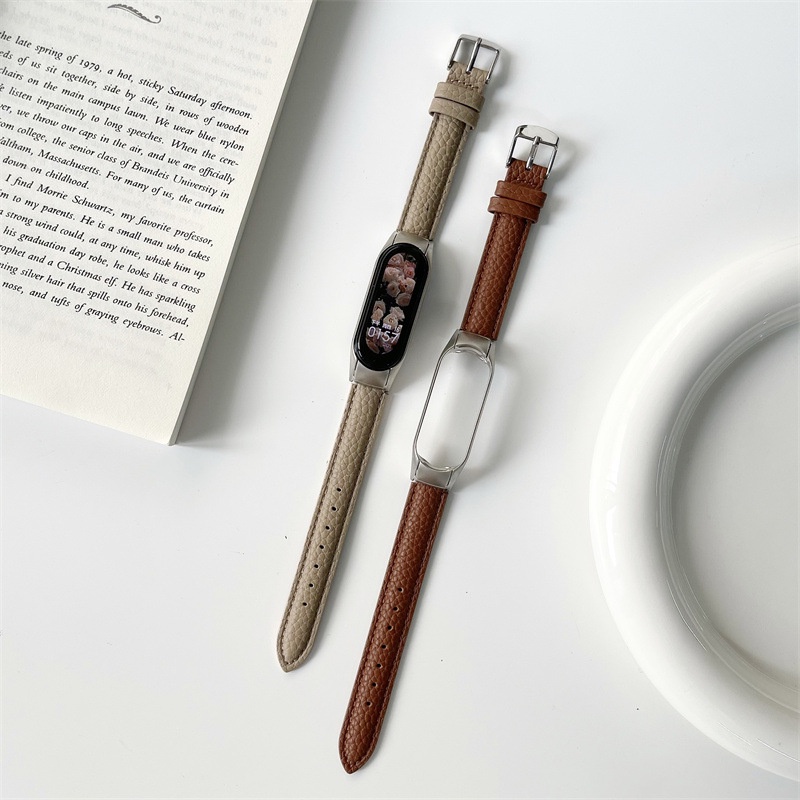 Dây Đeo Bằng Da Cho Đồng Hồ Thông Minh Mi Band 7 Mi Band 6 / 5 4 / 3