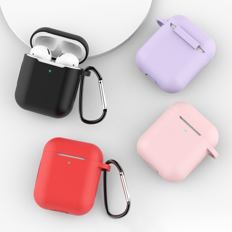 Vỏ Bảo Vệ Hộp Sạc Tai Nghe Airpods 1 / 2 Bằng Silicon Cao Su Mềm Nhiều Màu Thời Trang
