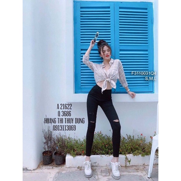 Quần jeans cắt đùi 2 bên