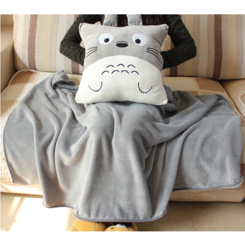 Mền gối Totoro 3 trong 1 kích thước mền 1.1x1.7m Bộ Chăn Gối văn phòng Anvihome